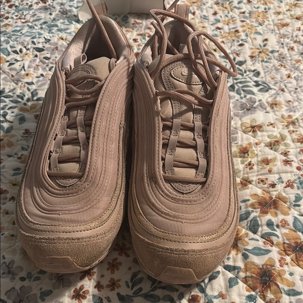 Nike Tan and Pink Athletic Shoes Air Max 97